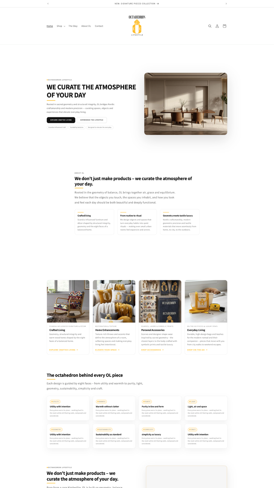 Shopify website mockup
