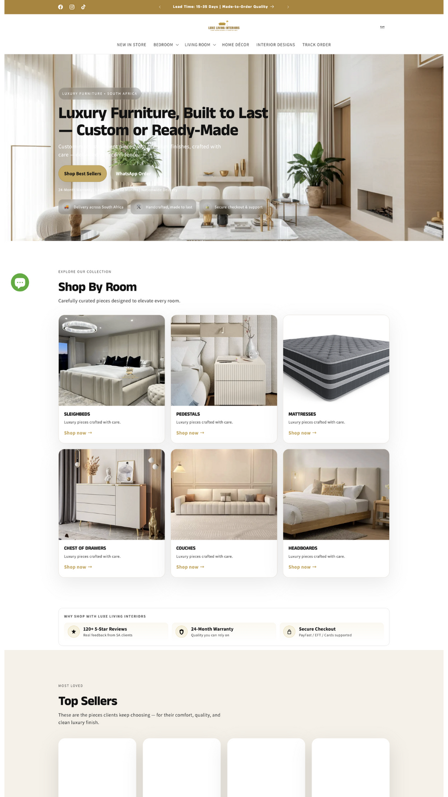 Shopify website mockup